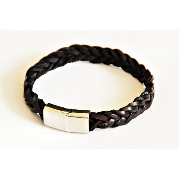 bracelet tressé cuir avec fermoir aimanté