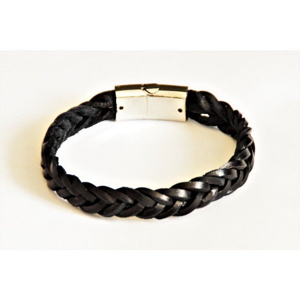 bracelet tressé cuir avec fermoir aimanté