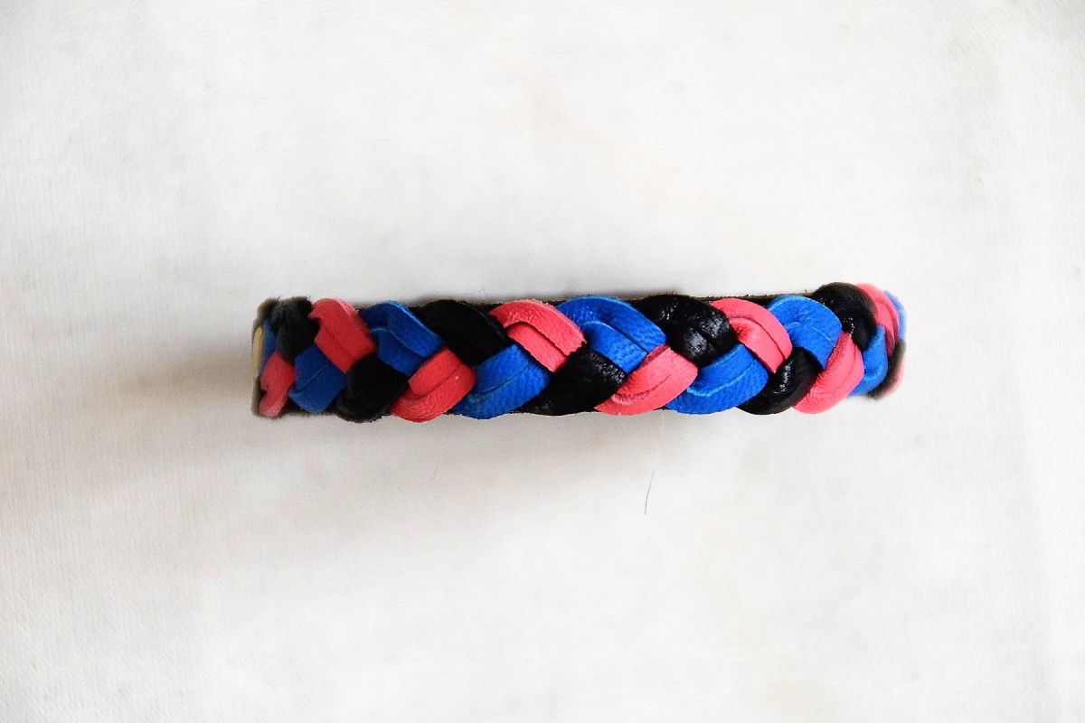 bracelet cuir tressé 2 couleurs