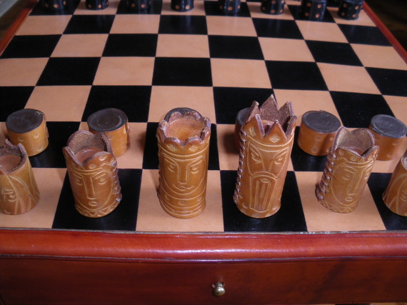 jeu d'échecs cuir 